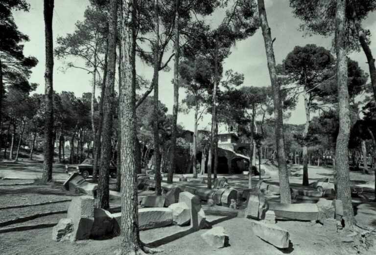 Antoni Gaudí, the basalt columns of the Crypt of the Colònia Güell, c. 1972